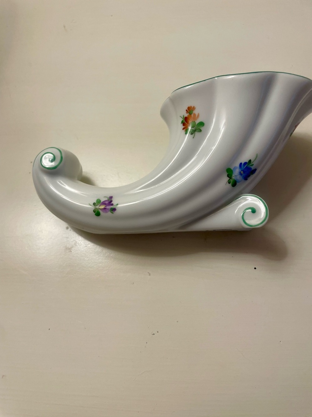 Herend Cornucopia 7342 Hand Painted Hungary Vintage
